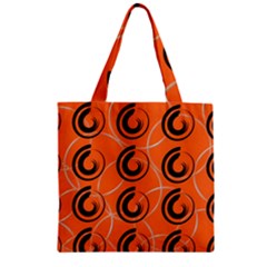 Background Pattern Retro Zipper Grocery Tote Bag