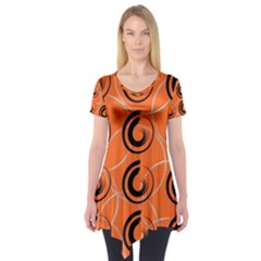 Background Pattern Retro Short Sleeve Tunic  by HermanTelo