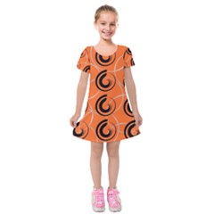 Background Pattern Retro Kids  Short Sleeve Velvet Dress