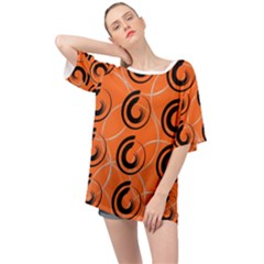 Background Pattern Retro Oversized Chiffon Top