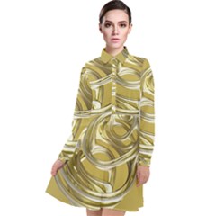 Fractal Abstract Artwork Long Sleeve Chiffon Shirt Dress by HermanTelo