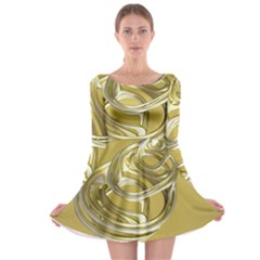 Fractal Abstract Artwork Long Sleeve Skater Dress by HermanTelo