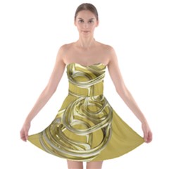 Fractal Abstract Artwork Strapless Bra Top Dress by HermanTelo