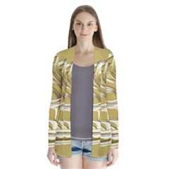 Fractal Abstract Artwork Drape Collar Cardigan