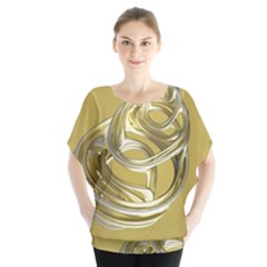 Fractal Abstract Artwork Batwing Chiffon Blouse