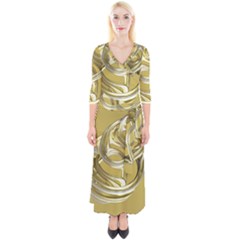 Fractal Abstract Artwork Quarter Sleeve Wrap Maxi Dress by HermanTelo