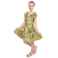 Fractal Abstract Artwork Kids  Short Sleeve Dress by HermanTelo