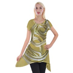 Fractal Abstract Artwork Short Sleeve Side Drop Tunic