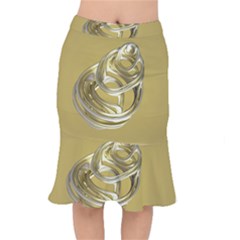 Fractal Abstract Artwork Short Mermaid Skirt by HermanTelo