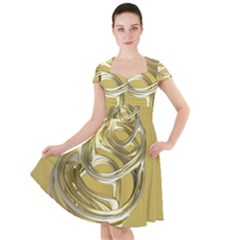 Fractal Abstract Artwork Cap Sleeve Midi Dress by HermanTelo