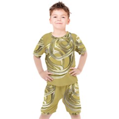 Fractal Abstract Artwork Kids  Tee And Shorts Set