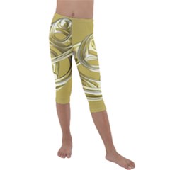 Fractal Abstract Artwork Kids  Lightweight Velour Capri Leggings  by HermanTelo