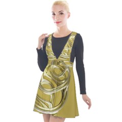 Fractal Abstract Artwork Plunge Pinafore Velour Dress by HermanTelo