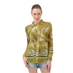 Fractal Abstract Artwork Long Sleeve Chiffon Shirt