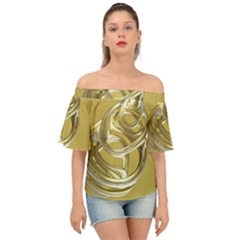 Fractal Abstract Artwork Off Shoulder Short Sleeve Top by HermanTelo