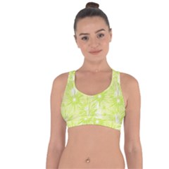 Background Green Star Cross String Back Sports Bra