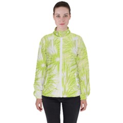 Background Green Star Women s High Neck Windbreaker