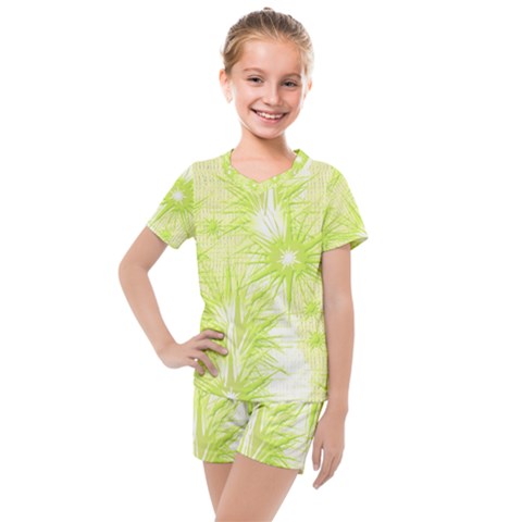 Background Green Star Kids  Mesh Tee And Shorts Set by HermanTelo