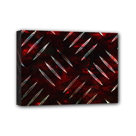 Background Red Metal Mini Canvas 7  X 5  (stretched) by HermanTelo