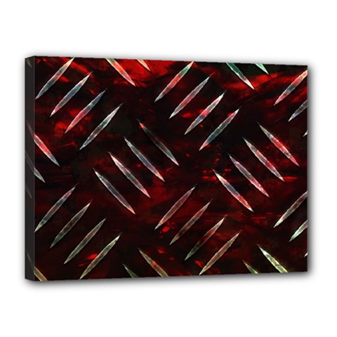 Background Red Metal Canvas 16  X 12  (stretched) by HermanTelo