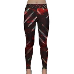 Background Red Metal Classic Yoga Leggings