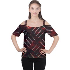 Background Red Metal Cutout Shoulder Tee