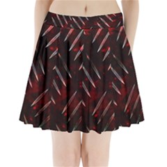 Background Red Metal Pleated Mini Skirt