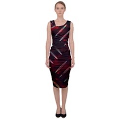 Background Red Metal Sleeveless Pencil Dress by HermanTelo