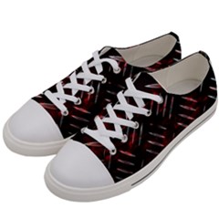 Background Red Metal Women s Low Top Canvas Sneakers