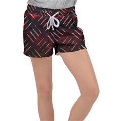 Background Red Metal Women s Velour Lounge Shorts