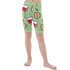 Cups And Mugs Kids  Mid Length Swim Shorts