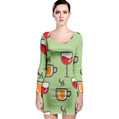 Cups And Mugs Long Sleeve Bodycon Dress