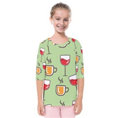 Cups And Mugs Kids  Quarter Sleeve Raglan Tee