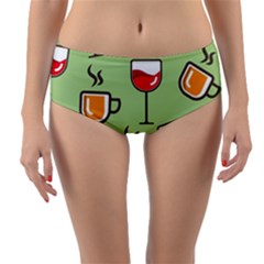 Cups And Mugs Reversible Mid-waist Bikini Bottoms