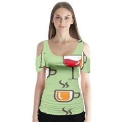 Cups And Mugs Butterfly Sleeve Cutout Tee 