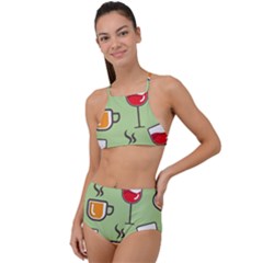 Cups And Mugs High Waist Tankini Set