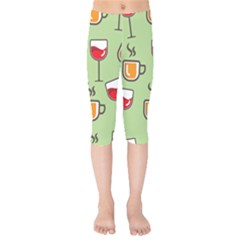 Cups And Mugs Kids  Capri Leggings 