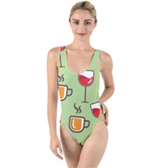 Cups And Mugs High Leg Strappy Swimsuit