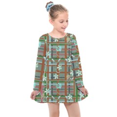 Textile Fabric Kids  Long Sleeve Dress