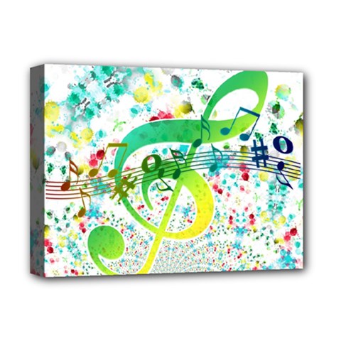 Circle Music Pattern Deluxe Canvas 16  X 12  (stretched) 