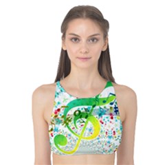 Circle Music Pattern Tank Bikini Top