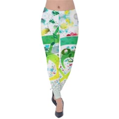 Circle Music Pattern Velvet Leggings