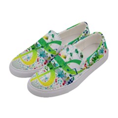 Circle Music Pattern Women s Canvas Slip Ons