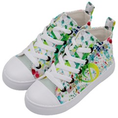 Circle Music Pattern Kids  Mid-top Canvas Sneakers by HermanTelo