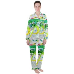 Circle Music Pattern Satin Long Sleeve Pyjamas Set by HermanTelo