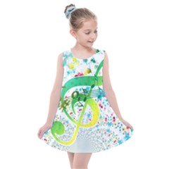 Circle Music Pattern Kids  Summer Dress