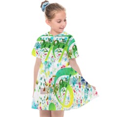 Circle Music Pattern Kids  Sailor Dress