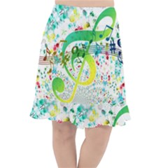 Circle Music Pattern Fishtail Chiffon Skirt