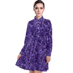 Pattern Color Ornament Long Sleeve Chiffon Shirt Dress