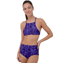 Pattern Color Ornament High Waist Tankini Set